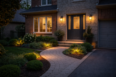 Exterior lighting installation in Ottawa